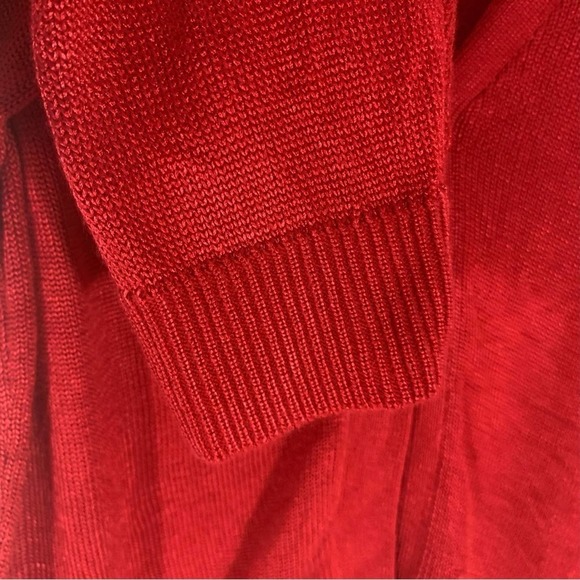 Chaps Women Cardigan Button Sweater V-neck Holly Red Medium - Picture 5 of 7